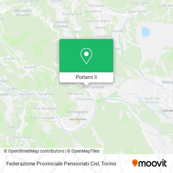 Mappa Federazione Provinciale Pensionati Cisl