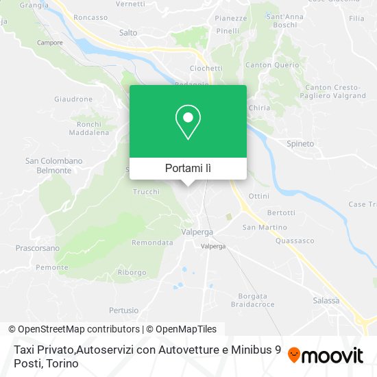 Mappa Taxi Privato,Autoservizi con Autovetture e Minibus 9 Posti