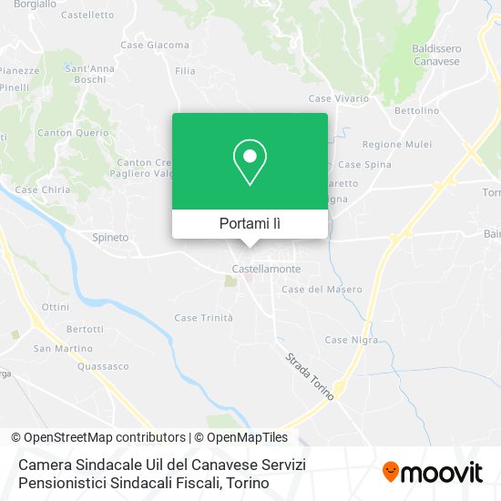 Mappa Camera Sindacale Uil del Canavese Servizi Pensionistici Sindacali Fiscali