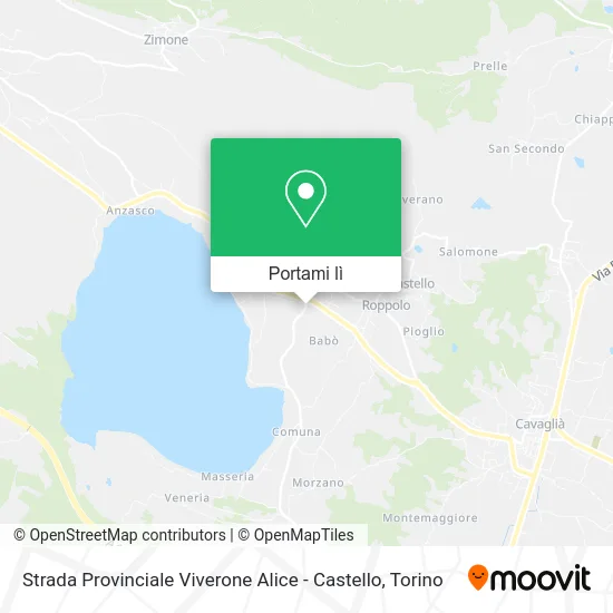 Mappa Strada Provinciale Viverone Alice - Castello