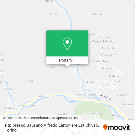 Mappa Ptp presso Bausano Alfredo Lattoniere Est.Chiuso