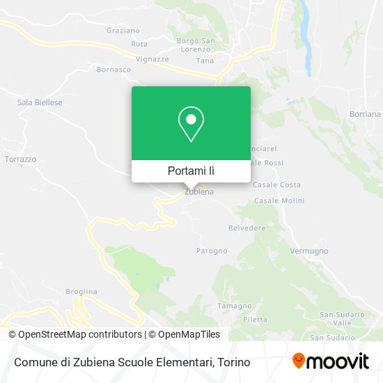 Mappa Comune di Zubiena Scuole Elementari