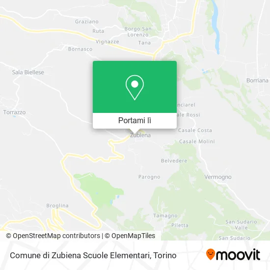 Mappa Comune di Zubiena Scuole Elementari