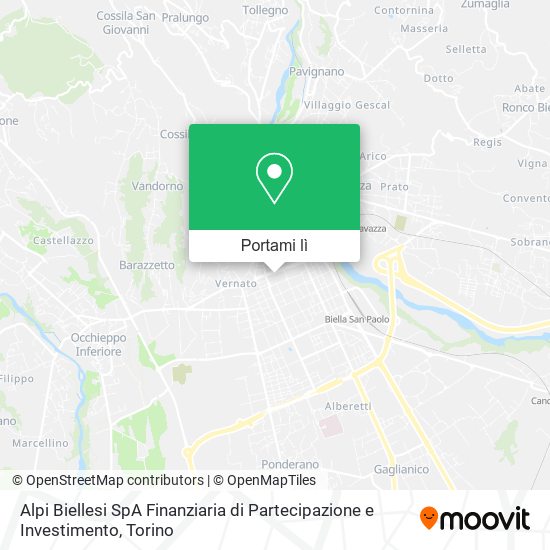 Mappa Alpi Biellesi SpA Finanziaria di Partecipazione e Investimento