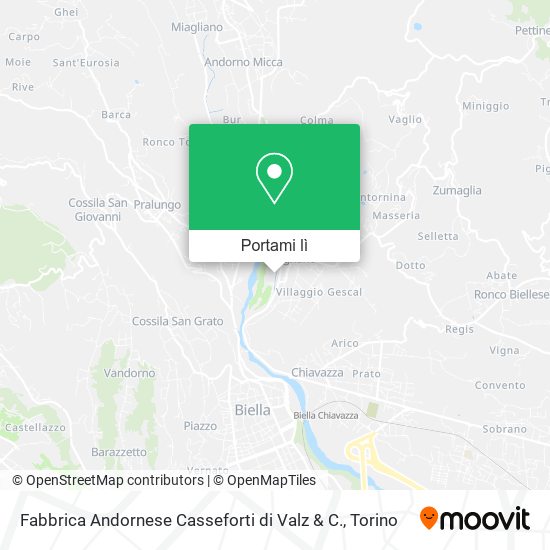 Mappa Fabbrica Andornese Casseforti di Valz & C.