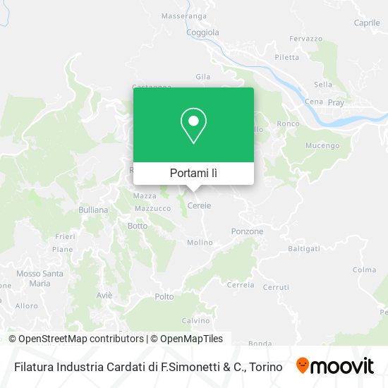 Mappa Filatura Industria Cardati di F.Simonetti & C.