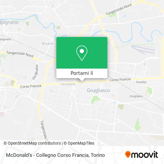 Mappa McDonald's - Collegno Corso Francia