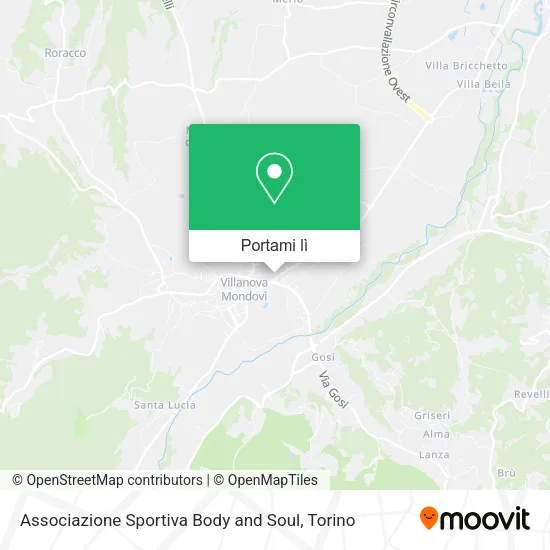 Mappa Associazione Sportiva Body and Soul