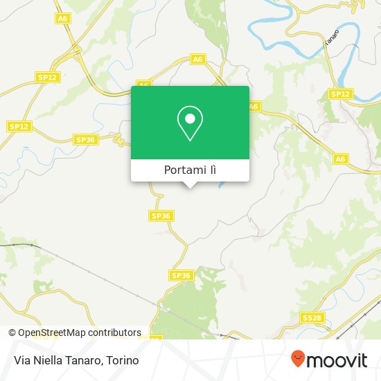 Mappa Via Niella Tanaro
