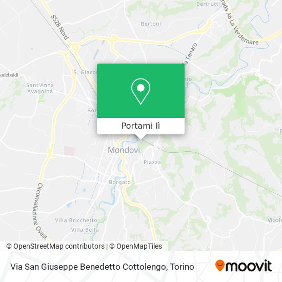 Mappa Via San Giuseppe Benedetto Cottolengo