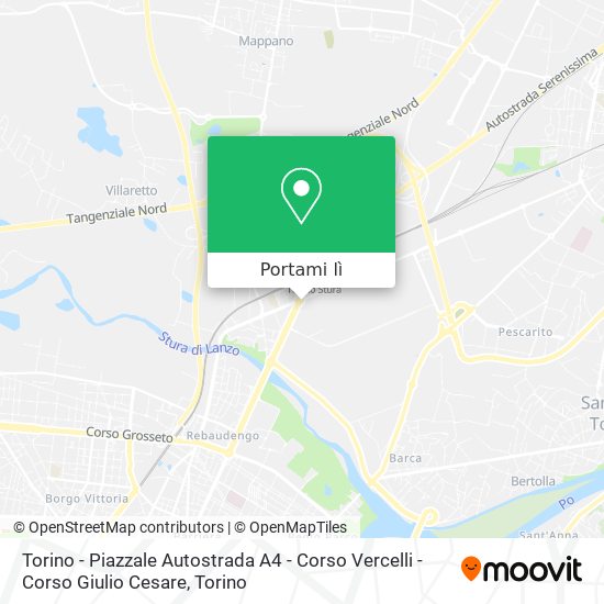 Mappa Torino - Piazzale Autostrada A4 - Corso Vercelli - Corso Giulio Cesare