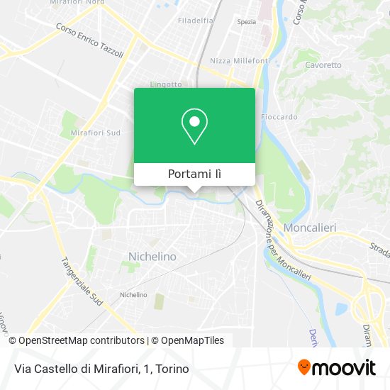 Mappa Via Castello di Mirafiori, 1