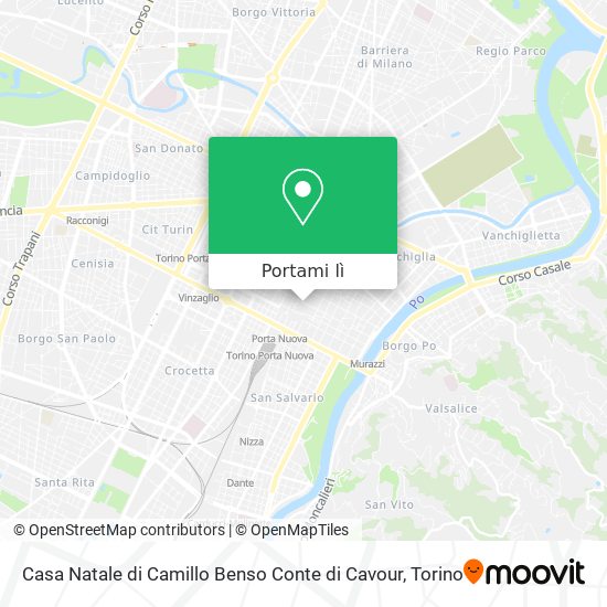 Mappa Casa Natale di Camillo Benso Conte di Cavour