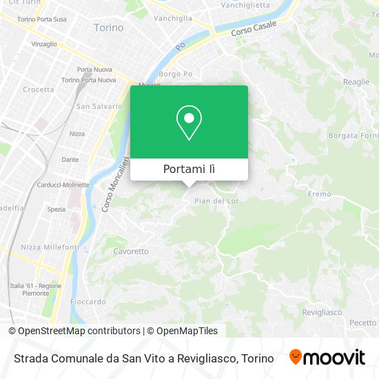 Mappa Strada Comunale da San Vito a Revigliasco