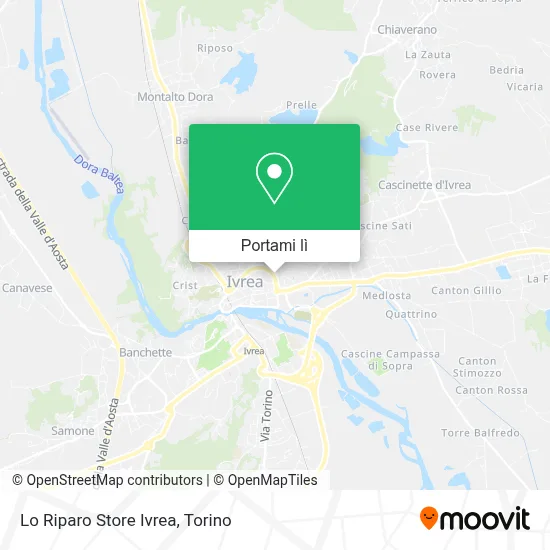 Mappa Lo Riparo Store Ivrea