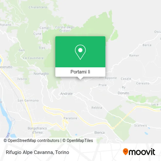 Mappa Rifugio Alpe Cavanna