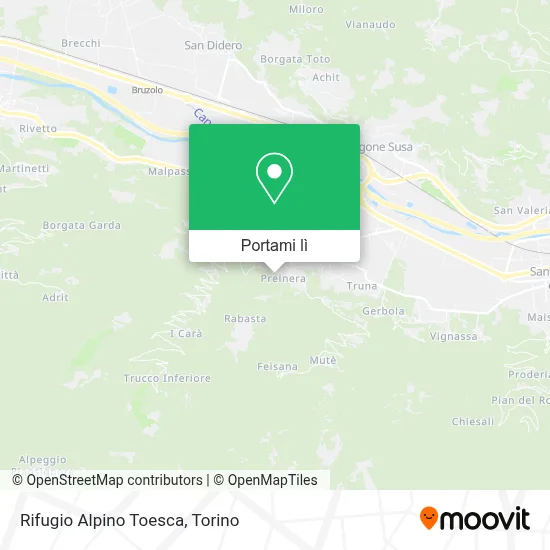 Mappa Rifugio Alpino Toesca