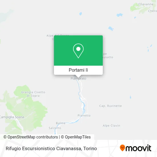 Mappa Rifugio  Escursionistico Ciavanassa