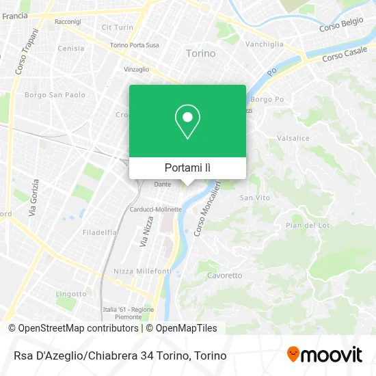 Mappa Rsa D'Azeglio / Chiabrera 34 Torino
