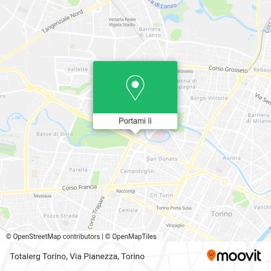 Mappa Totalerg Torino, Via Pianezza