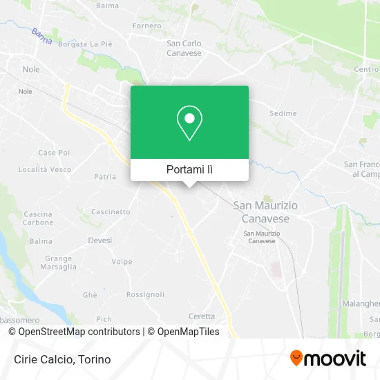 Mappa Cirie Calcio