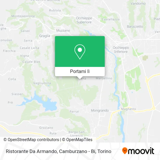 Mappa Ristorante Da Armando, Camburzano - Bi