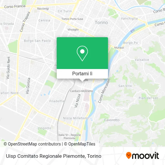 Mappa Uisp Comitato Regionale Piemonte