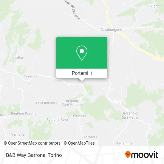 Mappa B&B Way Garrona