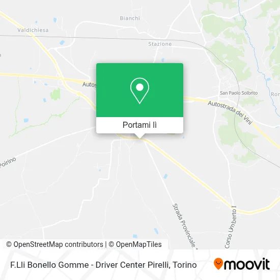 Mappa F.Lli Bonello Gomme - Driver Center Pirelli
