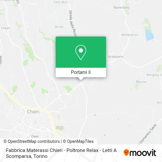 Mappa Fabbrica Materassi Chieri - Poltrone Relax - Letti A Scomparsa
