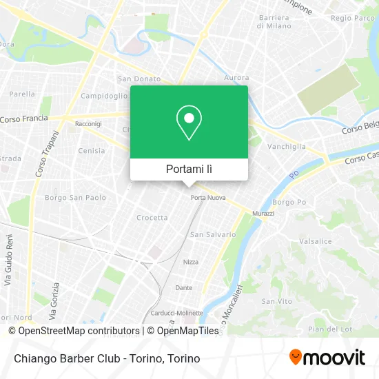 Mappa Chiango Barber Club - Torino