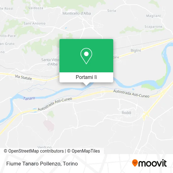 Mappa Fiume Tanaro Pollenzo