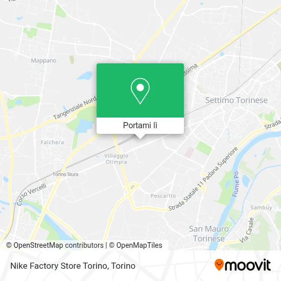 Mappa Nike Factory Store Torino