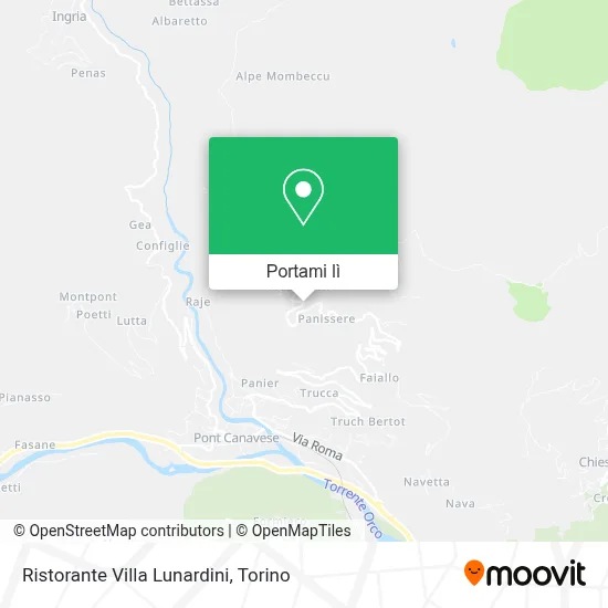 Mappa Ristorante Villa Lunardini