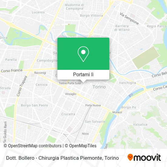 Mappa Dott. Bollero - Chirurgia Plastica Piemonte