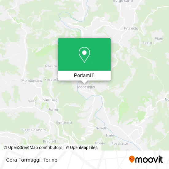 Mappa Cora Formaggi