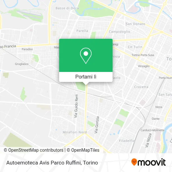 Mappa Autoemoteca Avis Parco Ruffini