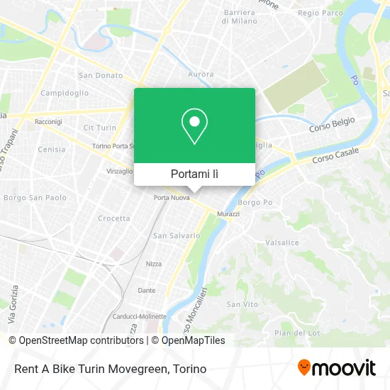 Mappa Rent A Bike Turin Movegreen