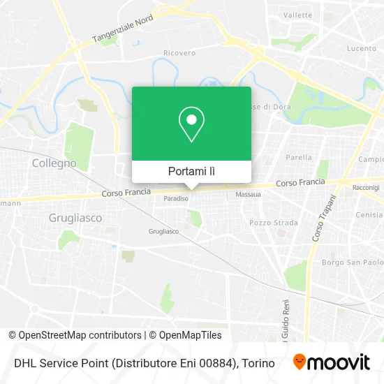 Mappa DHL Service Point (Distributore Eni 00884)