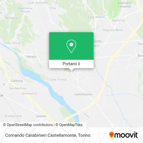 Mappa Comando Carabinieri Castellamonte
