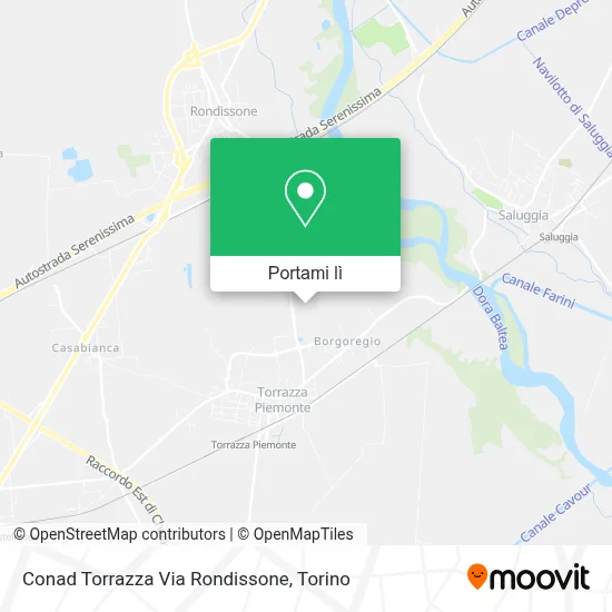 Mappa Conad Torrazza Via Rondissone
