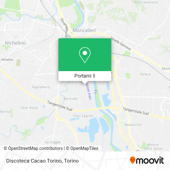 Mappa Discoteca Cacao Torino