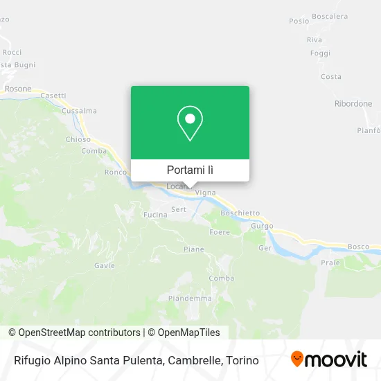 Mappa Rifugio Alpino Santa Pulenta, Cambrelle
