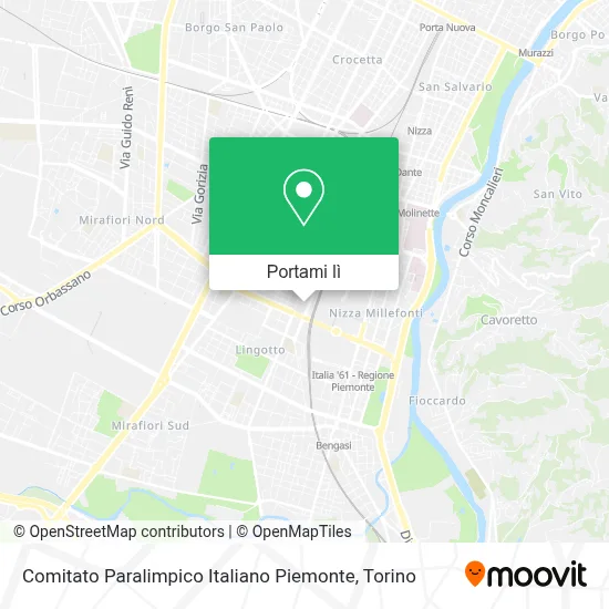 Mappa Comitato Paralimpico Italiano Piemonte