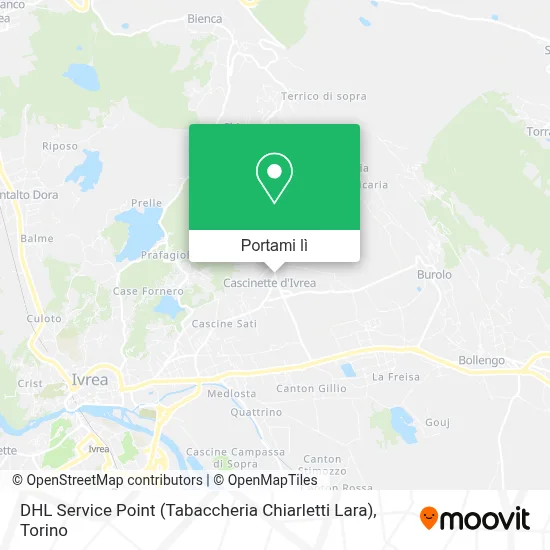 Mappa DHL Service Point (Tabaccheria Chiarletti Lara)
