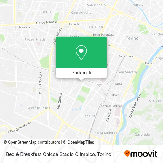 Mappa Bed & Breakfast Chicca Stadio Olimpico