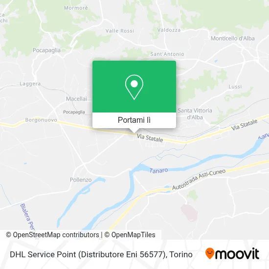Mappa DHL Service Point (Distributore Eni 56577)
