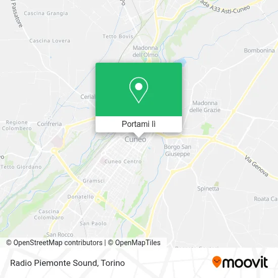 Mappa Radio Piemonte Sound