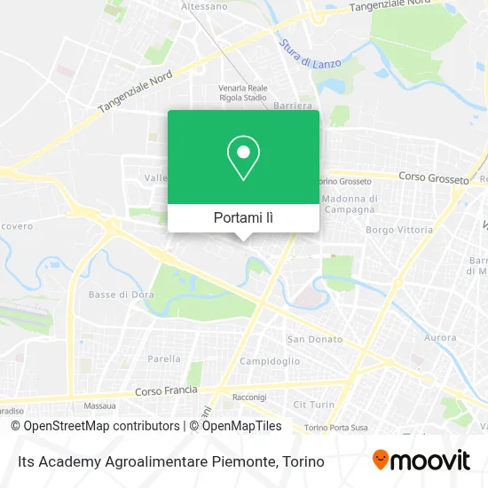 Mappa Its Academy Agroalimentare Piemonte