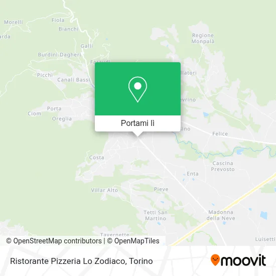 Mappa Ristorante Pizzeria Lo Zodiaco